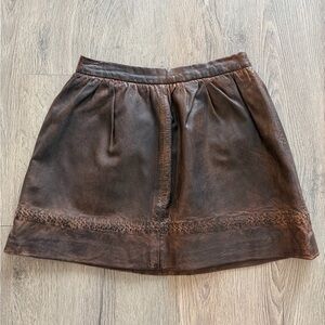 And LA Brown Leather Mini Skirt